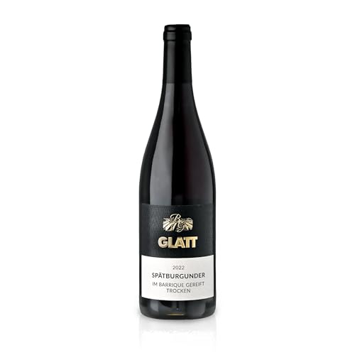 GLATT Spätburgunder Barrique trocken 2022 | Qualitätswein vom Kaiserstuhl/Baden, Deutschland | Samtig und Kräftig im Geschmack | Rotwein aus der Pinot Noir-Traube (1x0,75l) von WBK Weinbau · Weinkontor Glatt