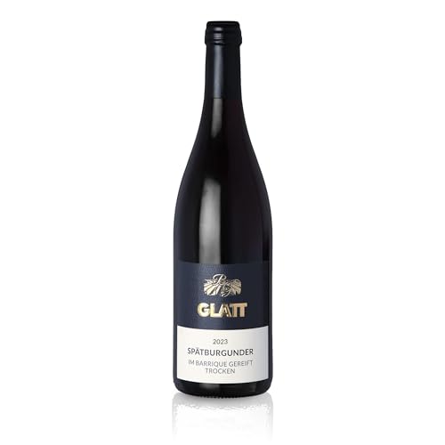 GLATT Spätburgunder Barrique trocken 2023 | Qualitätswein vom Kaiserstuhl/Baden, Deutschland | Samtig und Kräftig im Geschmack | Rotwein aus der Pinot Noir-Traube (1x0,75l) von WBK Weinbau · Weinkontor Glatt