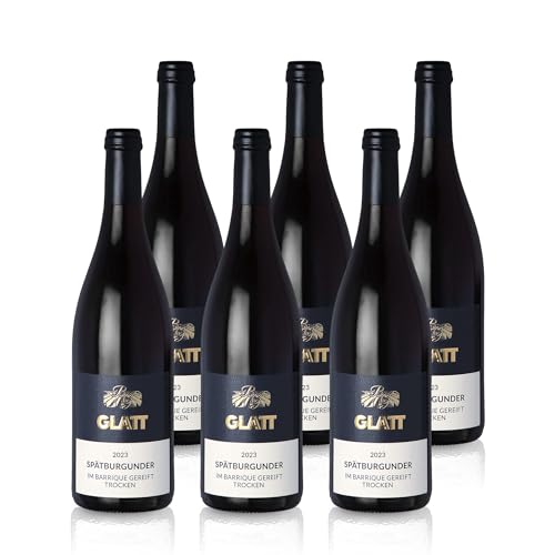 GLATT Spätburgunder Barrique trocken 2023 | Qualitätswein vom Kaiserstuhl/Baden, Deutschland | Samtig und Kräftig im Geschmack | Rotwein aus der Pinot Noir-Traube (6x0,75l) von WBK Weinbau · Weinkontor Glatt