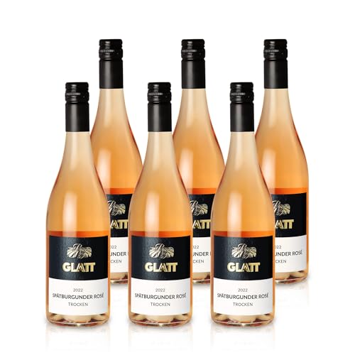 GLATT Spätburgunder Roséwein 2022 trocken | Qualitätswein vom Kaiserstuhl/Baden, Deutschland | Fruchtig & Spritzig im Geschmack | Rosé aus der Pinot Noir Traube (6x0,75l) von WBK Weinbau · Weinkontor Glatt