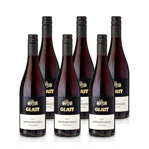 GLATT Spätburgunder Rotwein trocken 2022 | Qualitätswein vom Kaiserstuhl/Baden, Deutschland | Samtig und Kräftig im Geschmack | Rotwein aus der Pinot Noir-Traube (6x0,75l) von WBK Weinbau · Weinkontor Glatt