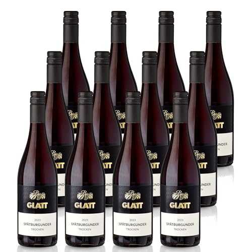 GLATT 2023; Sp tburgunder trocken 2023 | Qualit tswein vom Kaiserstuhl/Baden, Deutschland | Samtig und Kr ftig im Geschmack | Rotwein aus der Pinot Noir-Traube (12x0,75l) von WBK Weinbau Weinkontor Glatt