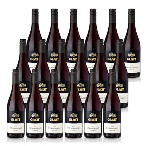 GLATT 2023; Sp tburgunder trocken 2023 | Qualit tswein vom Kaiserstuhl/Baden, Deutschland | Samtig und Kr ftig im Geschmack | Rotwein aus der Pinot Noir-Traube (18x0,75l) von WBK Weinbau Weinkontor Glatt