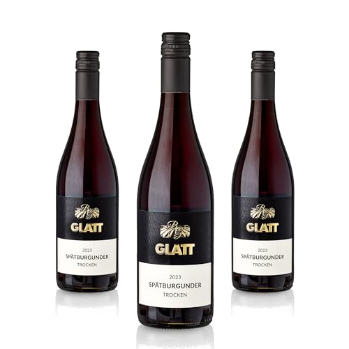 GLATT 2023; Sp tburgunder trocken 2023 | Qualit tswein vom Kaiserstuhl/Baden, Deutschland | Samtig und Kr ftig im Geschmack | Rotwein aus der Pinot Noir-Traube (3x0,75l) von WBK Weinbau Weinkontor Glatt