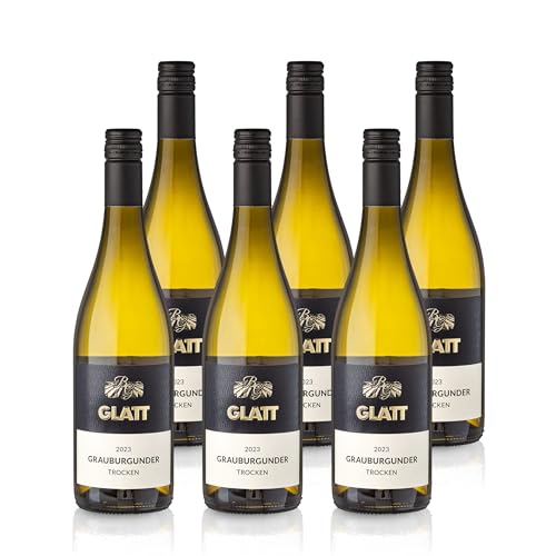 GLATT Grauburgunder trocken 2023 | Qualit tswein vom Kaiserstuhl/Baden, Deutschland | Leicht & Fruchtig im Geschmack | Weißwein aus der Pinot Gris-Traube (6x0,75l) von WBK Weinbau Weinkontor Glatt