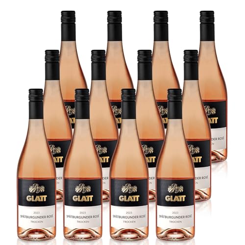 GLATT Sp tburgunder Roséwein 2023 trocken | Qualit tswein vom Kaiserstuhl/Baden, Deutschland | Fruchtig & Spritzig im Geschmack | Rose aus der Pinot Noir Traube (12x0,75l) von WBK Weinbau Weinkontor Glatt