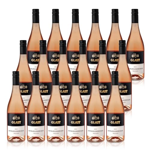 GLATT Sp tburgunder Roséwein 2023 trocken | Qualit tswein vom Kaiserstuhl/Baden, Deutschland | Fruchtig & Spritzig im Geschmack | Rose aus der Pinot Noir Traube (18x0,75l) von WBK Weinbau Weinkontor Glatt