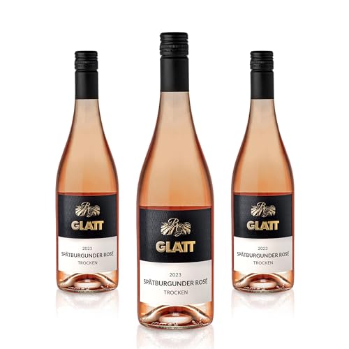 GLATT Sp tburgunder Roséwein 2023 trocken | Qualit tswein vom Kaiserstuhl/Baden, Deutschland | Fruchtig & Spritzig im Geschmack | Rose aus der Pinot Noir Traube (3x0,75l) von WBK Weinbau Weinkontor Glatt