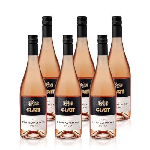 GLATT Sp tburgunder Roséwein 2023 trocken | Qualit tswein vom Kaiserstuhl/Baden, Deutschland | Fruchtig & Spritzig im Geschmack | Rose aus der Pinot Noir Traube (6x0,75l) von WBK Weinbau Weinkontor Glatt