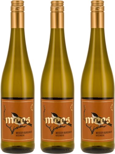 WEINGUT MEES | Weißer Burgunder 2021 Weißwein trocken, 3 x 0,75l | Prämiert Weiss-Wein-Set von der Nahe | Qualitätswein aus Deutschland | Wein-Paket 100% Weißburgunder (3) von WEINGUT MEES