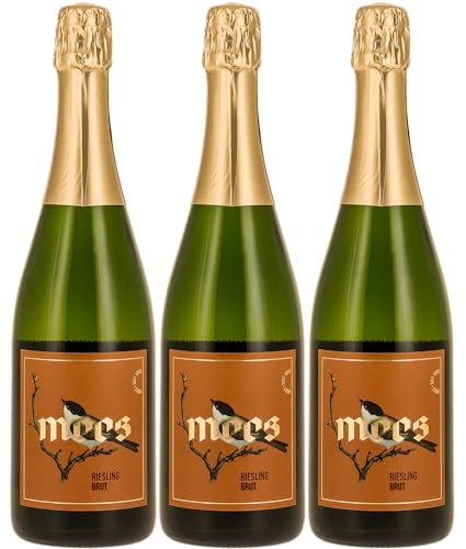 Weingut Mees | RIESLING SEKT BRUT, 2023 | Deutscher Jahrgangs-Sekt | Klassische Flaschengärung Sekt-Paket aus Deutschland (3 x 750 ml) 100% Riesling von WEINGUT MEES