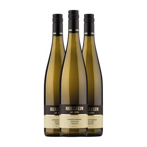 Herxheim am Berg Spätlese Gewürztraminer Halbtrocken Halbsüß Pfälz 75 cl Weißwein (Karton mit 3 Flaschen von 75 cl) von WG Herxheim am Berg