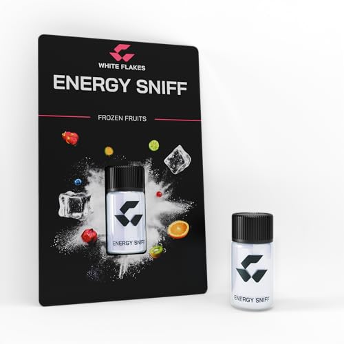 Energy Sniff WHITE FLAKES | 3 Geschmacksrichtungen | 60 sniffs | 3g | Schnupf dich wach | Powerbank in Pulverform | Wirkt dann wenn du´s brauchst! (1x Flake, Frozen Fruits) von WHITE FLAKES