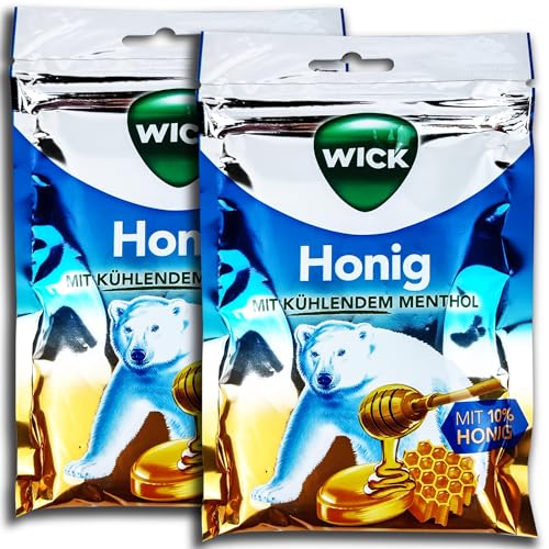 2 er Pack Wick Honig 2 x 72g Mentholbonbons mit Honig von WICK