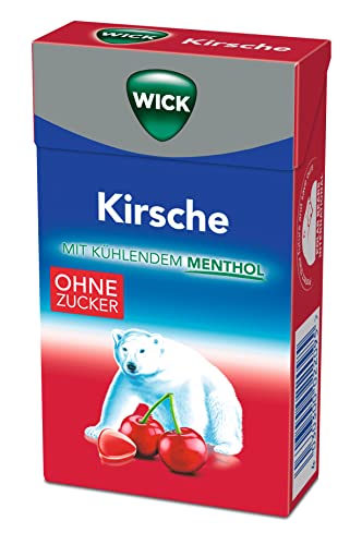 WICK Hustenbonbons Kirsche und Eukalyptus ohne Zucker Vorratspack – Wohltuendes Hustenbonbon mit Sauerkirschsaft und Eukalyptusöl für ein tiefes Atemerlebnis – 10er Pack (10 x 46 g) von WICK