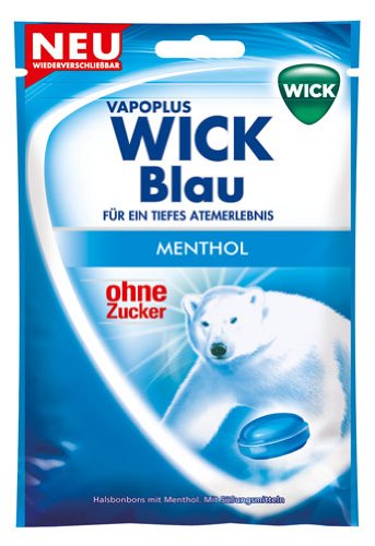 Wick Vapoplus Blau Menthol, Halsbonbons ohne Zucker - 72gr - 2x von WICK
