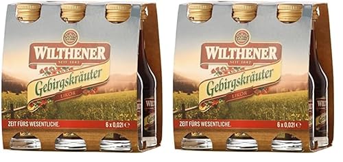 Wilthener I Gebirgskräuter I Herzhafter milder Kräuterlikör I 30% Vol. I 6 x 20 ml (Packung mit 2) von WILTHENER