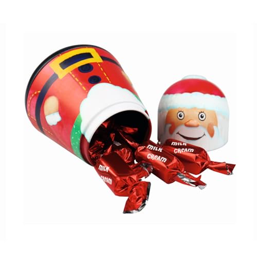 Windel | Santa Snow Metal Weihnachtsdekorationen Milchschokolade | Aufklappbare Geschenkdose aus Metall mit Schokoladenpralinen - 97 Gr von WINDEL