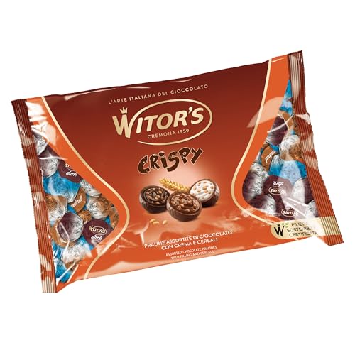 WITOR'S - Crispy - gefüllte Pralinen mit Creme- und Getreideherzen - verschiedene Pralinen aus feinster Schokolade - Süßes aus Milch und dunkler Schokolade - Beutel mit 1 kg von WITOR'S