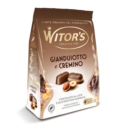 Witor's Gianduiotto e Cremino Milchschokolade und Gianduja-Haselnuss 200g Packung Piemontesische Schokolade Pralinen von WITOR'S