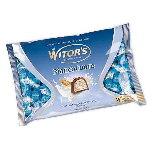 Witor's Praline Bianco Cuore 1000g Beutel (Milch-Creme & Cerealien) von WITOR'S