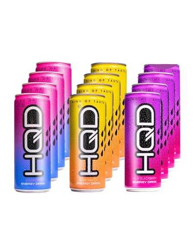 HQD Energy Drink Mixbox, 3x Iced Peach, 3x Fresh Wildberry, 3x Acai Blackberry, Probierpaket, Mixpaket, Getränkebox incl. Pfand von WORLD OF GOURMET WORLDOFGOURMET.DE