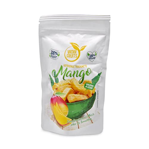 WOW FRUITS MANGO (gefriergetrocknet) 100% Frucht, vegan, glutenfrei, laktosefrei (Packung 25g) von WOW FRUITS