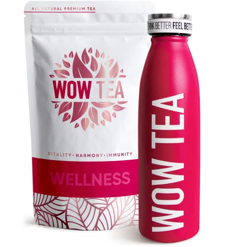 WOW TEA - Kräutertee zum Abnehmen | Entgiftungstee - Körperreinigung & Beseitigung des Blähbauchs | Wellness Ayurveda Tee + Teethermoskanne mit Infusor - 150 gr + 500 ml | 100% natürlich | Made in EU von WOW TEA