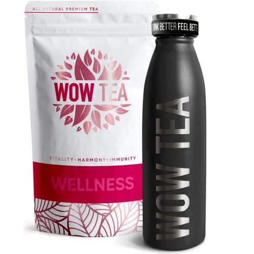 WOW TEA - Kräutertee zum Abnehmen | Entgiftungstee - Körperreinigung & Beseitigung des Blähbauchs | Wellness Ayurveda Tee + Teethermoskanne mit Infusor - 150 gr + 500 ml | 100% natürlich | Made in EU von WOW TEA