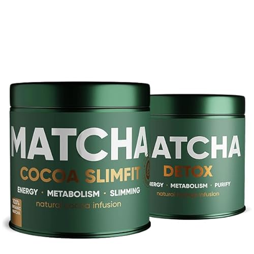 WOW TEA: 2-stufiges Matcha-Programm - Premium Matcha Cocoa SlimFit Tee und Matcha Detox Tee, 126 g von WOW TEA