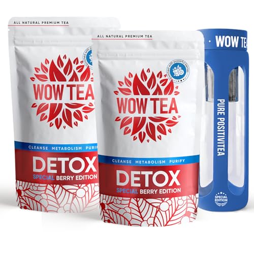 WOW TEA: 2 x Berry Detox Tee und Blau Teeflasche von WOW TEA