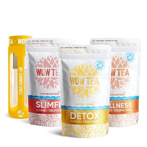 WOW TEA: All Summer Set Bundle - Tropicana SlimFit, Detox- und Wellness-Tee mit Infuser-Flasche von WOW TEA