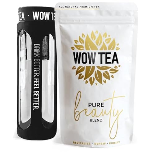 WOW TEA: Reiner Schönheitstee mit schwarzer Aufgussflasche von WOW TEA