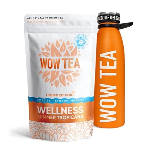 WOW TEA: Renew Tropicana Pack - Sommer Tropicana Wellness Tee mit Orangen Infusor Thermoskanne von WOW TEA