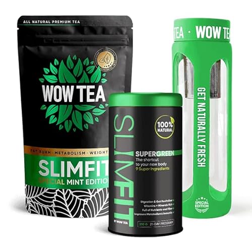 WOW TEA: SlimFit SuperGreen (SlimFit SuperGreen + Mint SlimFit Tee + Teeflasche) von WOW TEA