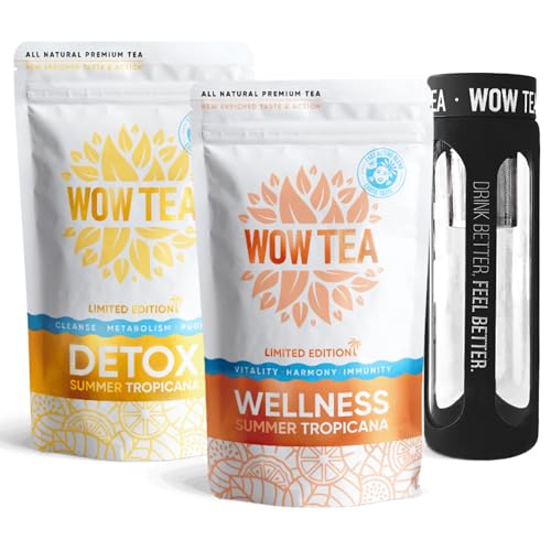 WOW TEA: Summer Tropicana Entgiftungs und Wellness Tee mit Schwarzer Infusionsflasche von WOW TEA