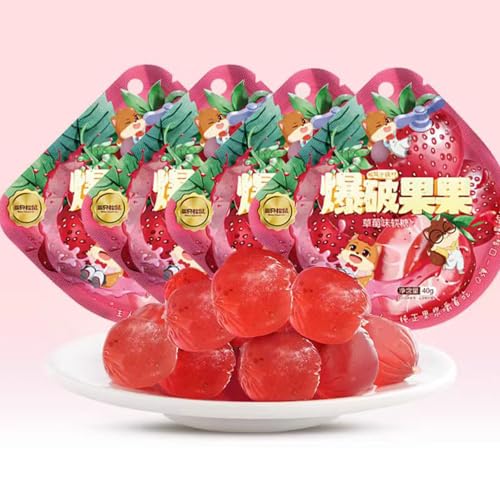 WSYLS Bonbons Fruchtbonbons Kaubonbons SüSsigkeiten Candy Fruchtbonbons Traubenzucker Sweets Traube Orange Erdbeere Verschiedene Fruchtaromen 40g/pack (Erdbeere) von WSYLS