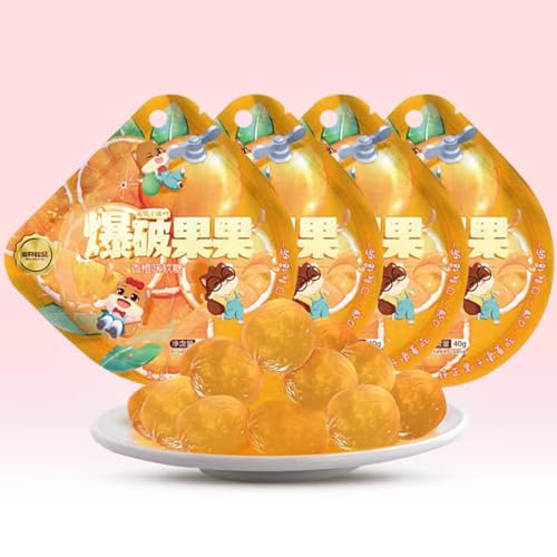 WSYLS Bonbons Fruchtbonbons Kaubonbons SüSsigkeiten Candy Fruchtbonbons Traubenzucker Sweets Traube Orange Erdbeere Verschiedene Fruchtaromen 40g/pack (Orange) von WSYLS