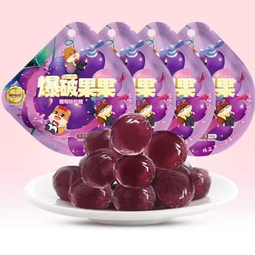 WSYLS Bonbons Fruchtbonbons Kaubonbons SüSsigkeiten Candy Fruchtbonbons Traubenzucker Sweets Traube Orange Erdbeere Verschiedene Fruchtaromen 40g/pack (Traube) von WSYLS