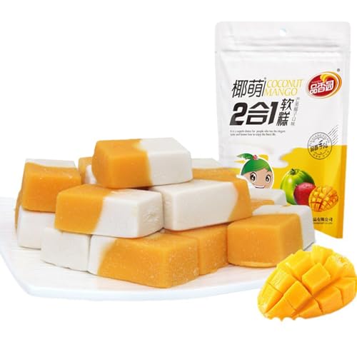 WSYLS Candy Snacks Mango-Kokos-Bonbons Süßigkeiten Süß und Weich Fruchtgummis 220g/pack von WSYLS