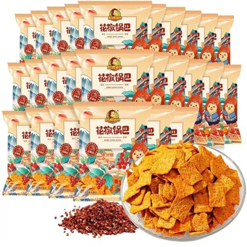 WSYLS Reis-Kruste Pommes Lebensmittel Snacks Knusprige Sichuan-Pfeffer-Reiscracker - Ideal Für Unterwegs, Im Büro Oder Bei Geselligen Anlässen. von WSYLS