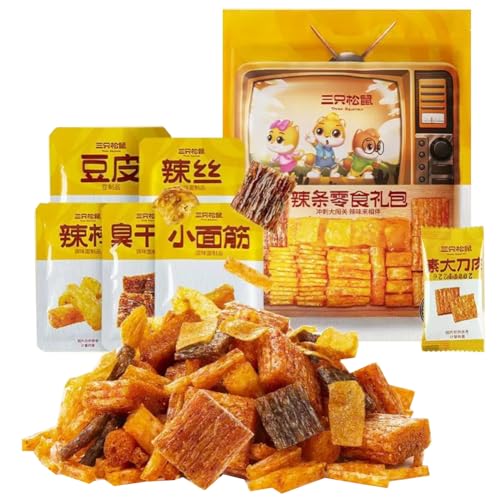 WSYLS Würzig Gewürzte 263g Pro Beutel Big Latiao Würzige Chinesische Snacks, Hot & Spicy Stick Gluten Strips, Scharfer Weizensnack Klassische Hot Strips fürs Büro (375g (40 Päckchen)) von WSYLS