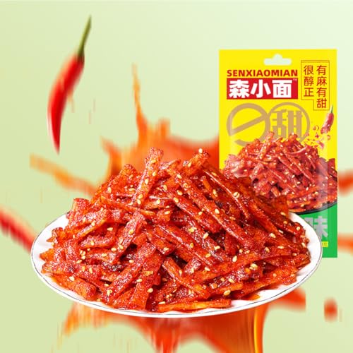 WSYLS Würzig Gewürzte Snacks Latiao Süß Und Würzig Chinesische Würzige Snacks Klassische Hot Strips Fürs Büro Lässiger Snack Vier Packungen（20g×21 Packung） (Gewürzte Nudeln) von WSYLS