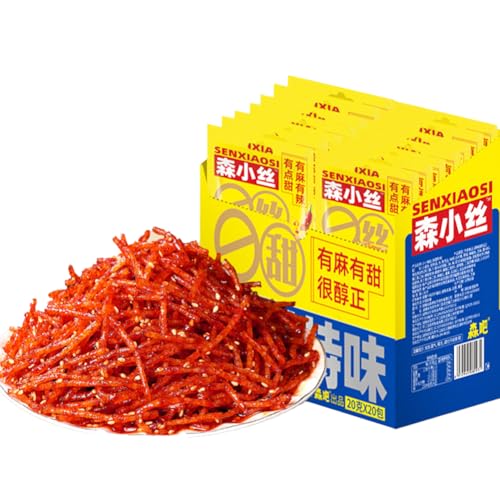 WSYLS Würzig Gewürzte Snacks Latiao Süß Und Würzig Chinesische Würzige Snacks Klassische Hot Strips Fürs Büro Lässiger Snack Vier Packungen（20g×21 Packung） (Gewürzte Streifen) von WSYLS