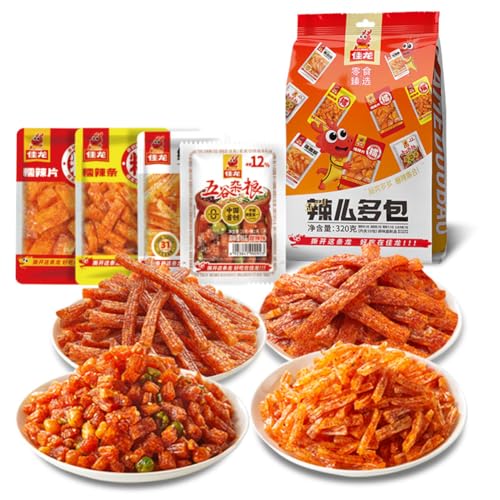 WSYLS Würzig Gewürzte Snacks Latiao Süß Und Würzig Chinesische Würzige Snacks Klassische Hot Strips Fürs Büro Lässiger Snack Vier Packungen 320g（20 Packung） von WSYLS