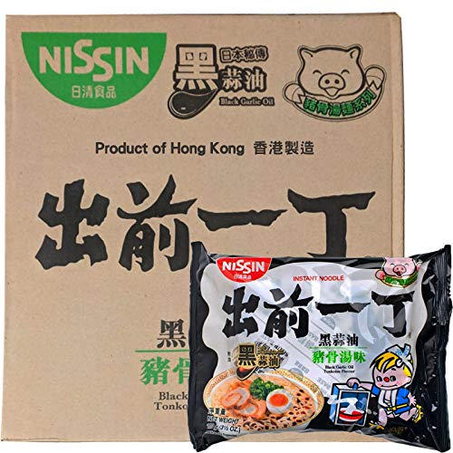 WaNaHong Nissin Demae Ramen Nudeln schwarzes Knoblauchöl Tonkotsu (30 Stück) von WaNaHong