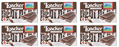 6x Loacker Wafer Milch und Kakao Waffeln kekse cookies 4 minipack 45g von Wafer