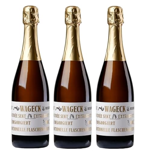 3x 0,75l - 2015er - Wageck Pfaffmann - Cuvée-Sekt - extra brut - Sekt b. A. Pfalz - Deutschland - Schaumwein extra brut von Wageck Pfaffmann