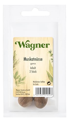 Wagner Gewürze - Muskatnüsse | Ungemahlene Muskatnuss | 2 Stück im Beutel von Wagner Gewürze
