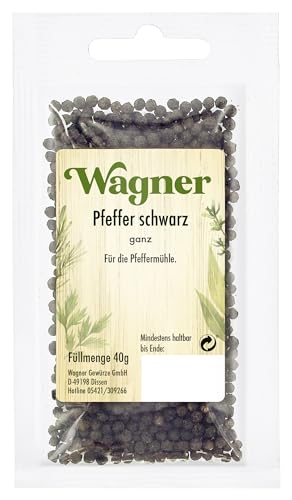 Wagner Gewürze Pfeffer schwarz ganz, 5er Pack (5 x 40 g) von Wagner Gewürze